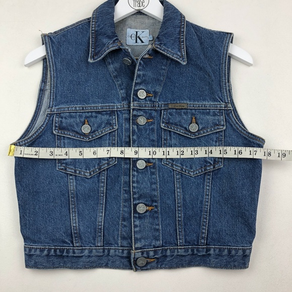 Calvin Klein CK Vintage Denim Jean Vest - Picture 2 of 7